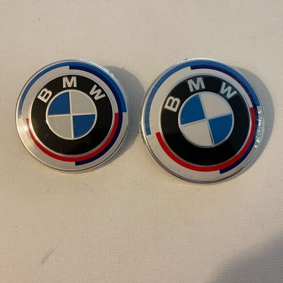 BMW 50th Anniversary Edition Emblem for Hood and Trunk set of 2 NWT - Picture 1 of 12